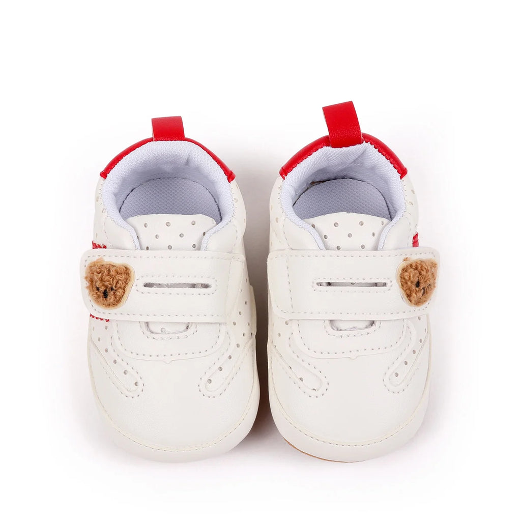 2025 0-18 Months Baby Boys Girls Sneakers Cute Bear Embroidery Infant First Walking Shoes Non-Skid Athletic Shoes
