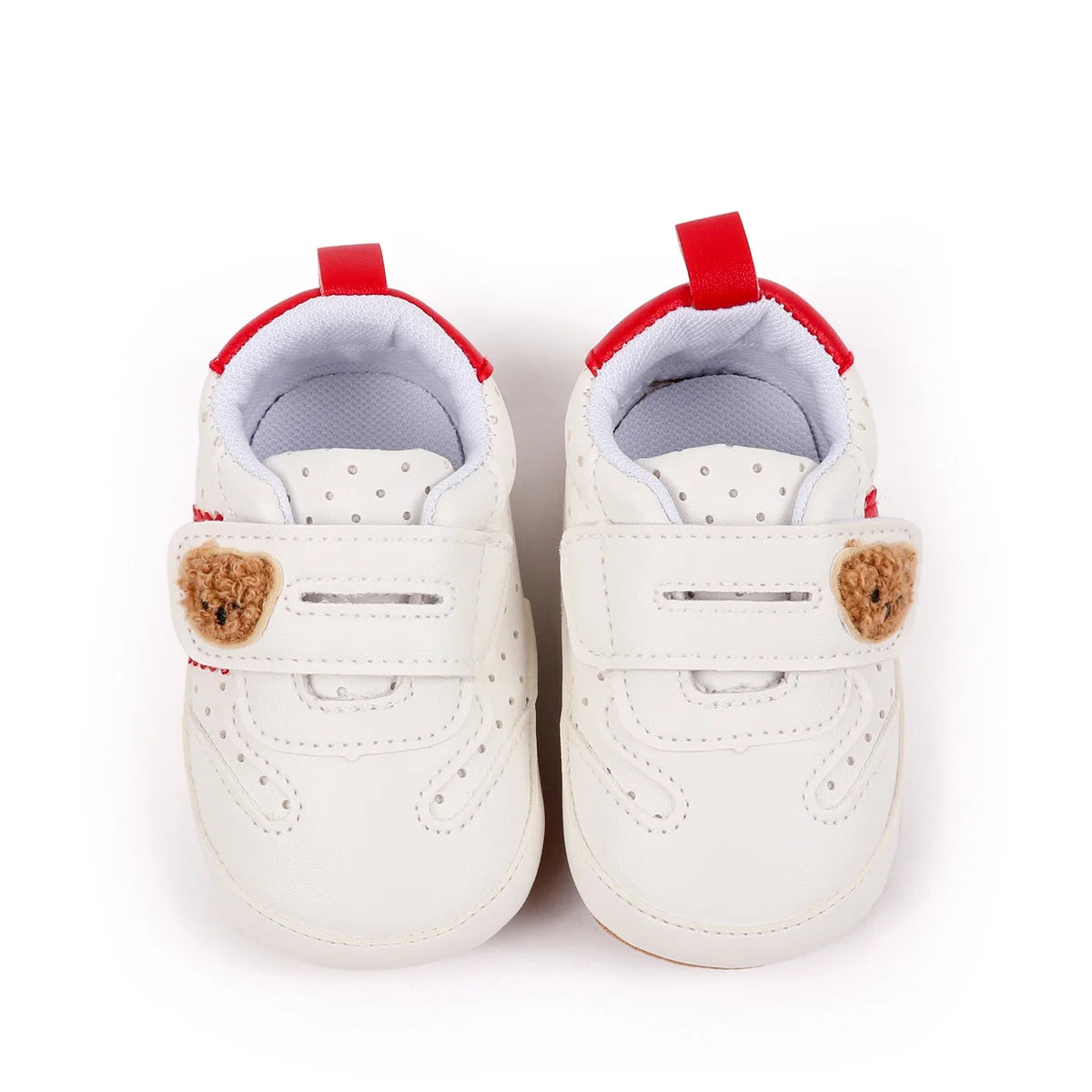 2025 0-18 Months Baby Boys Girls Sneakers Cute Bear Embroidery Infant First Walking Shoes Non-Skid Athletic Shoes