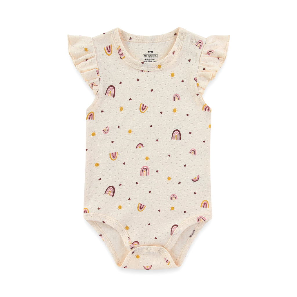 1 Piece Cartoon Cute Baby Girl Sleeveless Bodysuits 0-12 Months Flower Flying Sleeve Onesies Summer Infant Clothes