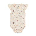 1 Piece Cartoon Cute Baby Girl Sleeveless Bodysuits 0-12 Months Flower Flying Sleeve Onesies Summer Infant Clothes