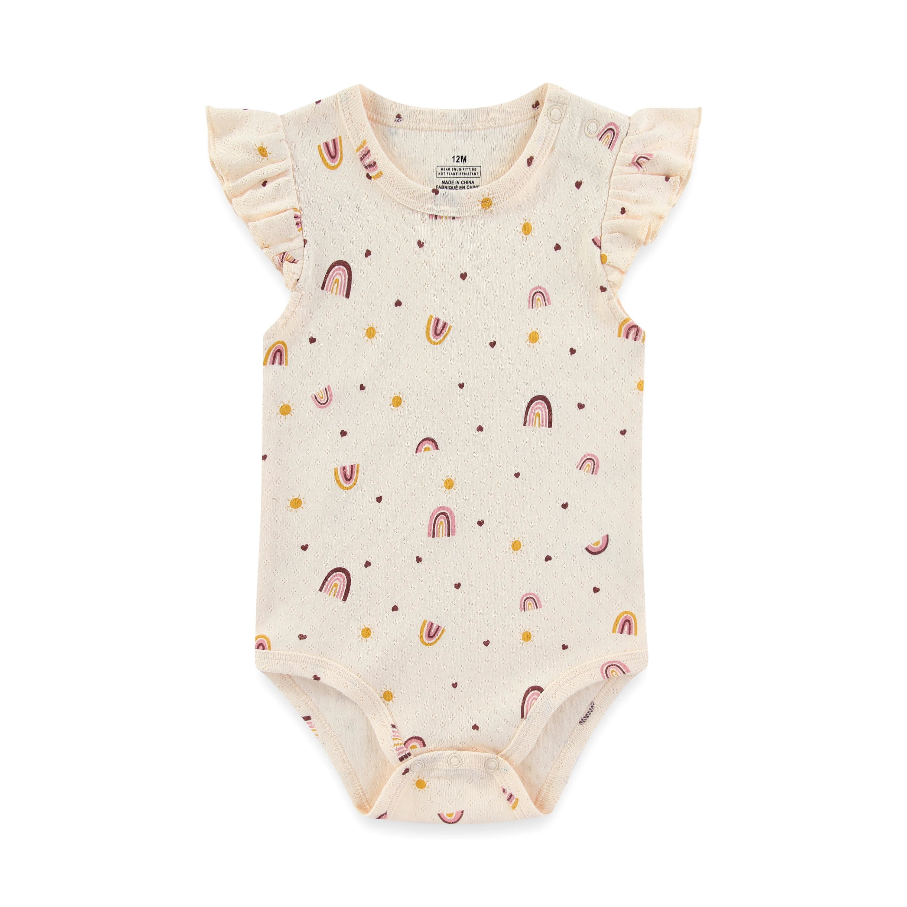 1 Piece Cartoon Cute Baby Girl Sleeveless Bodysuits 0-12 Months Flower Flying Sleeve Onesies Summer Infant Clothes