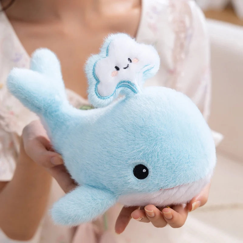 25cm Soft Whale Plush Toys Blue Whale Shark Stuffed Fish Dolls Cute Ocean Animal Plushies Children's Room Decor Xmas Gift