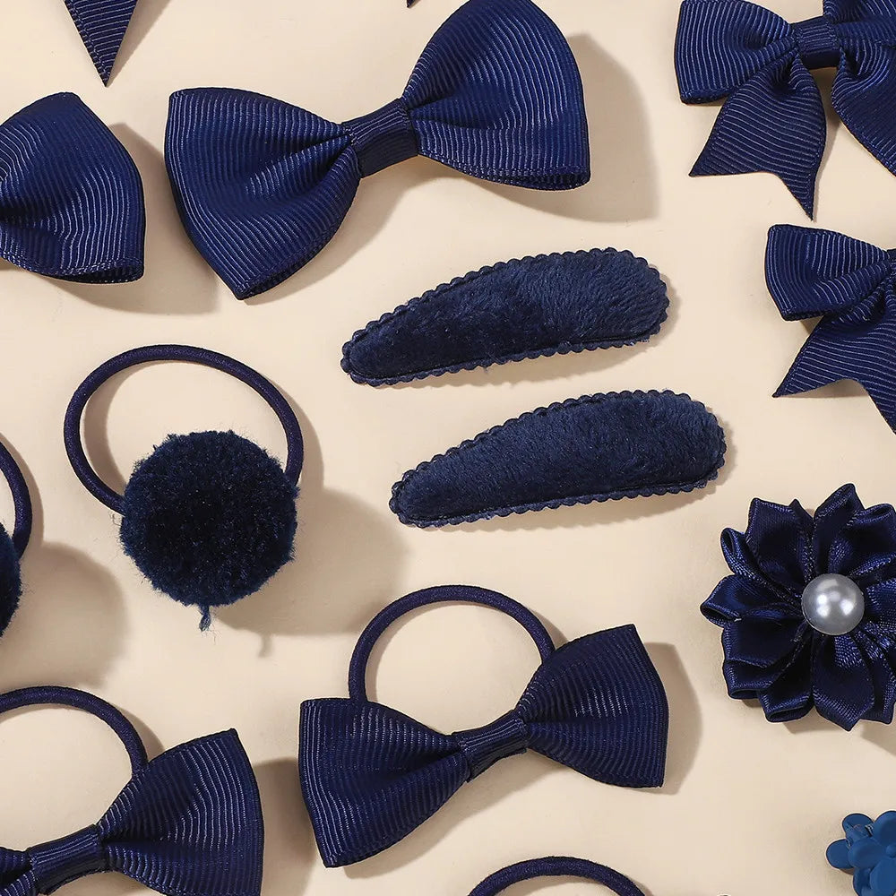 25pcs/set Hair Bows Headbands Hair Clip Hair Ties for Kids Girls Princess Cute Bowknot Hairbands Headwear Hair Accessories Set
