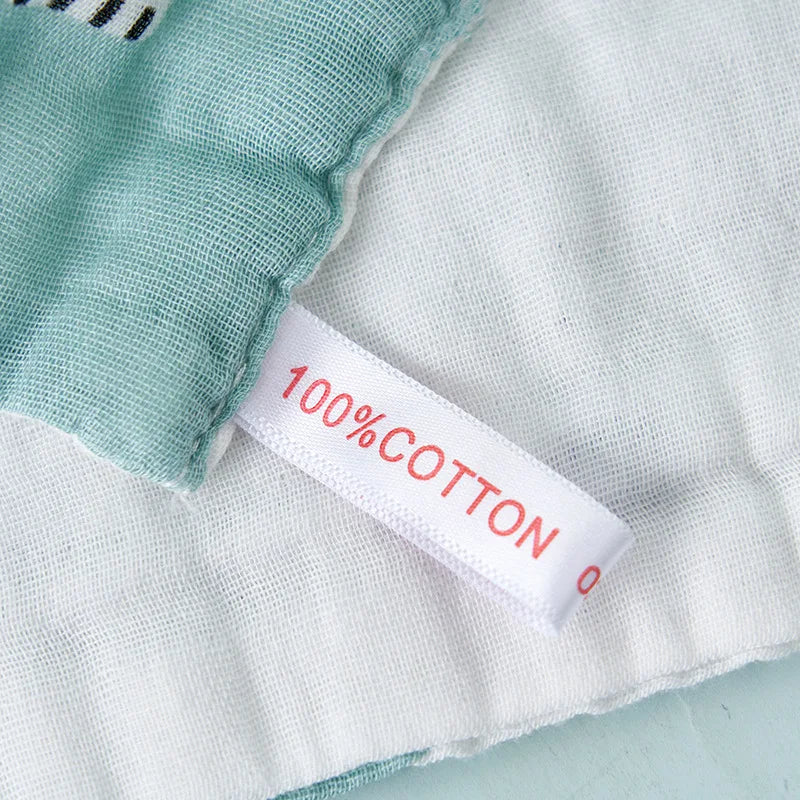 Hot New 6-Layer High-Density Cotton Muslin Baby Face Towel Cartoon Design Burp Cloth Class A Infant Washcloth Baby Accessories