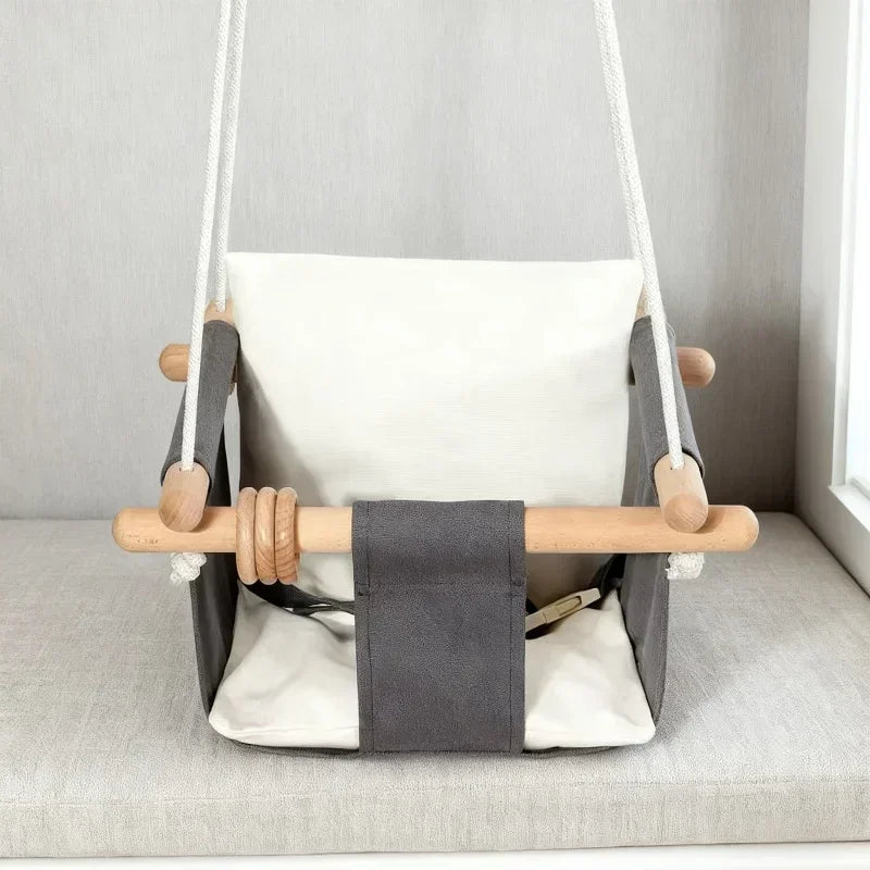 Canvas Cotton Material Safe Children Suspend Swing Toddler Hammock Swing Indoor Outdoor Hanging Seat for Comfortable Play Rest