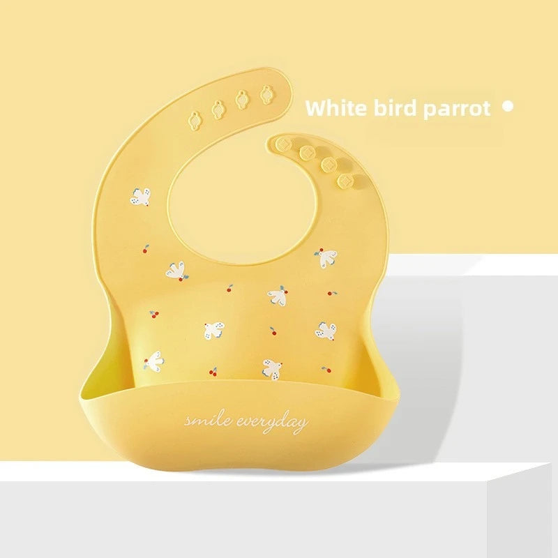 Maternal and Infant Products Baby Bib Waterproof Children's Silicone Bib, Baby Saliva Rice Pocket Leave-in Summer