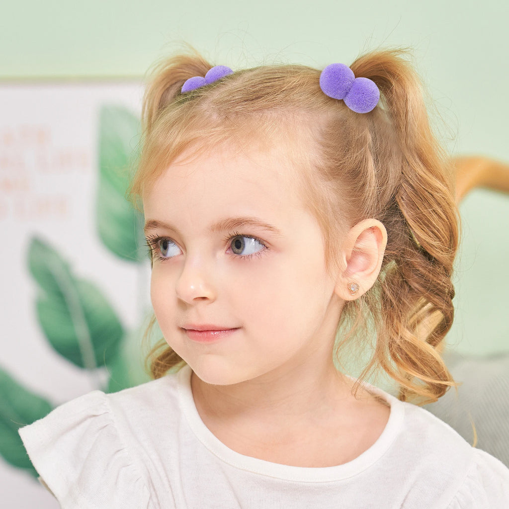 20/40pcs Double Plush Ball Elastic Hair Bands for Kids Girls Colorful Hair Ropes Ties Ponytail Rubber Bands Hair Accessories