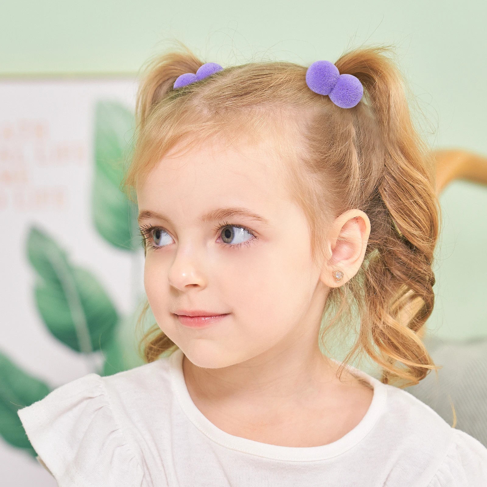20/40pcs Double Plush Ball Elastic Hair Bands for Kids Girls Colorful Hair Ropes Ties Ponytail Rubber Bands Hair Accessories