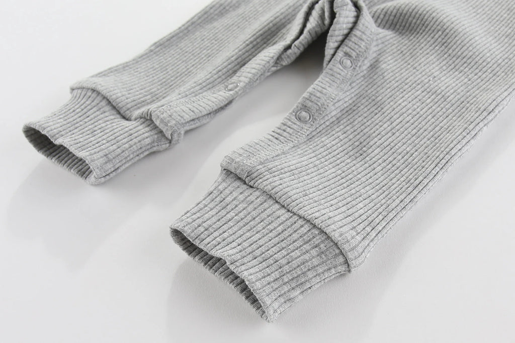 3-Piece Solid Color Baby Unisex Jumpsuits Long Sleeve Newborn Boy Girl Rompers 0-24 Month Infant Clothes