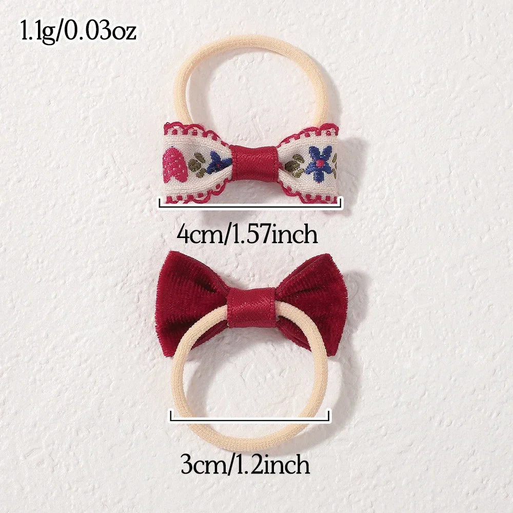 20Pcs Elastic Hair Bands for Girls Baby Scrunchies Bows Kids Hair Accessories Ties for Children