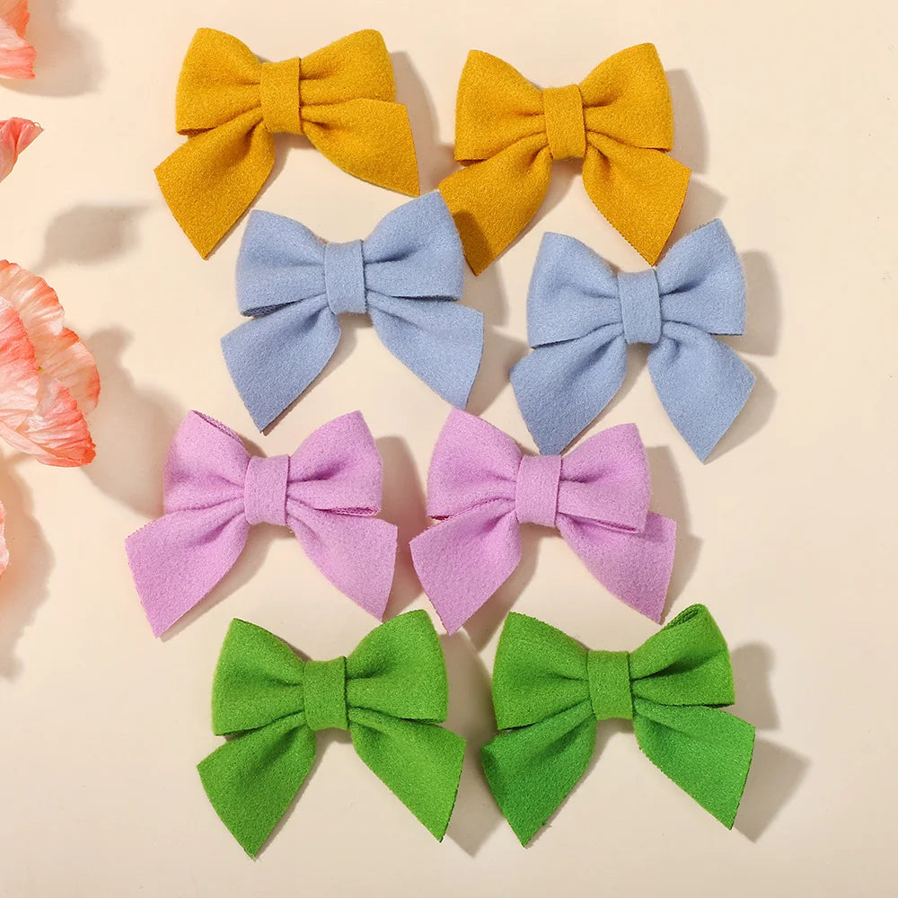 40Pcs random color cheer bow hairgripes for girls hair bangs lovely bowknot hairclip boutique kids headwear barrette