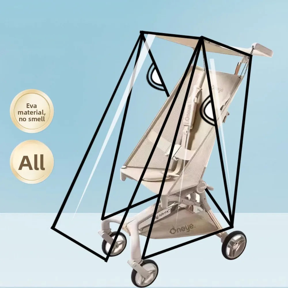 Transparent Baby Umbrella Stroller Rainproof Cover Waterproof Travel Pocket Stroller Rain Cover Nobstructed View