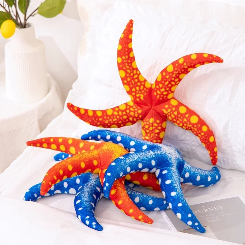 New 40CM Simulation Starfish Pillow Doll Plush Stuffed Marine Animals Toy Nap Pillow Backrest Cartoon Birthday Holiday Gift