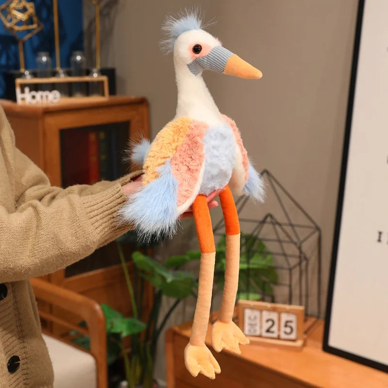 Wholesale Fantastic Crowned Crane Doll Stuffed Plush Balearica Big Bird Cartoon Long Legs Animal Toy Colorful Plushie Gift
