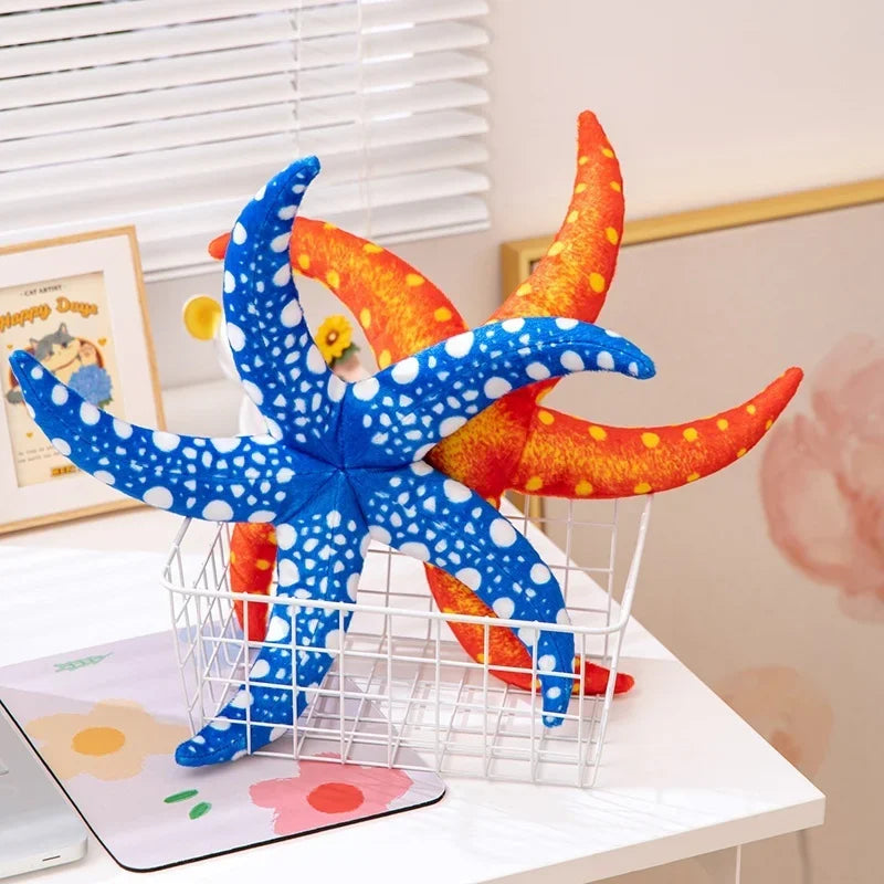 New 40CM Simulation Starfish Pillow Doll Plush Stuffed Marine Animals Toy Nap Pillow Backrest Cartoon Birthday Holiday Gift