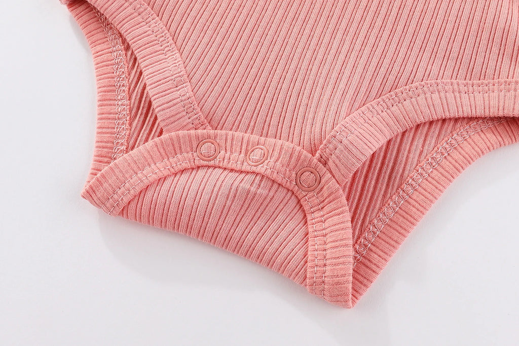 Baby Girl Bodysuits 5 Piece Set Sweet Cute Newborn Onesies Flying Sleeves 0-12M Infant Outfits