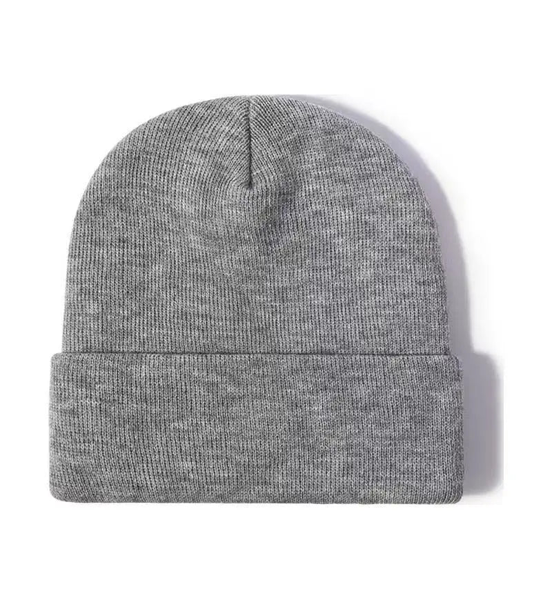 Solid Color Knitted  Plain Cold Hat Rolled Edge Customizable VersatileLOGOMen's and Women's Casual Versatile  Warm Knitted Hat