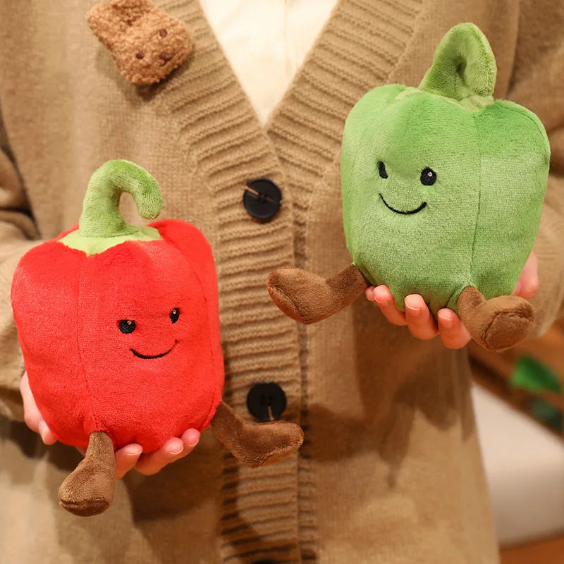 New Creative Cartoon Colored Pepper Plush Toys Stuffed Cozy Smile Vegetables Doll Cute Office Desktop Companion Delicate Gift