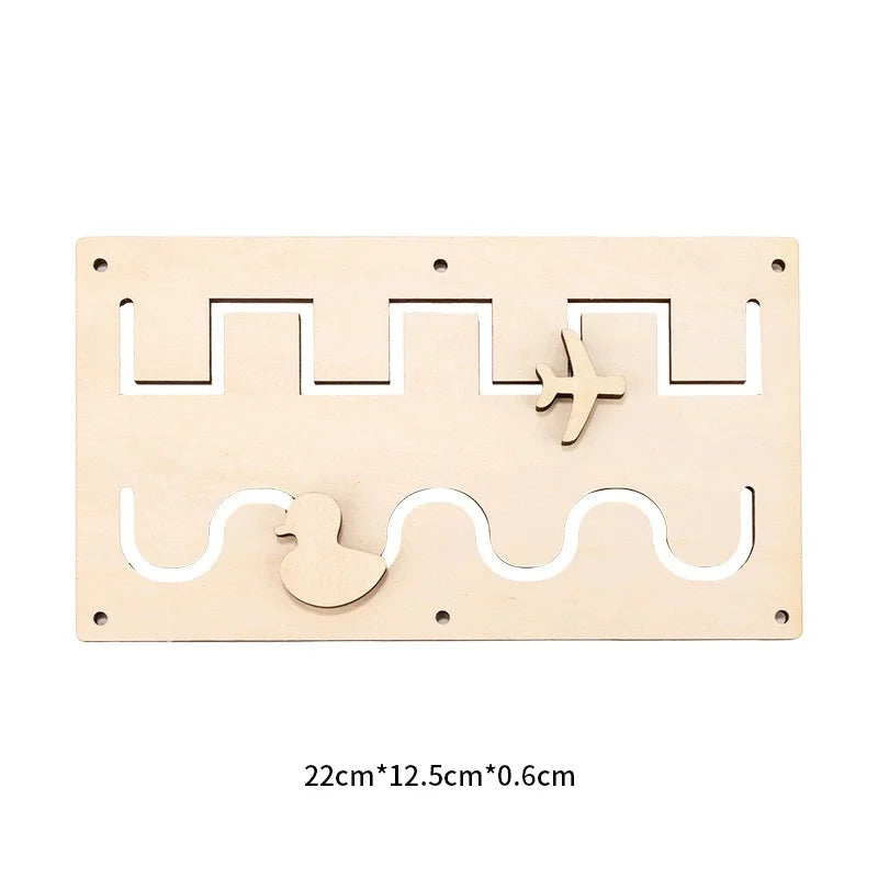 DIY Montessori Busy Board Toy For Early Education Development Wooden Material Accessories Rainbow Card Water Pipe Aid