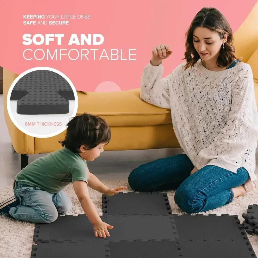 16Pcs EVA Foam Interlocking Puzzle Mat Baby Play Mat Gym Floor Rug Baby Toys Baby Play Gym for Playroom Floor Carpet Home Decor