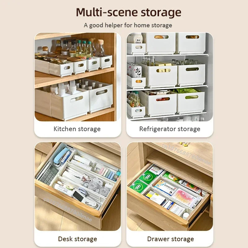 Foldable Clothes Storage Basket Expandable Storage Box Kitchen Cabinet Drawer Organizer Pull-out Snacks Beverage Storage Box