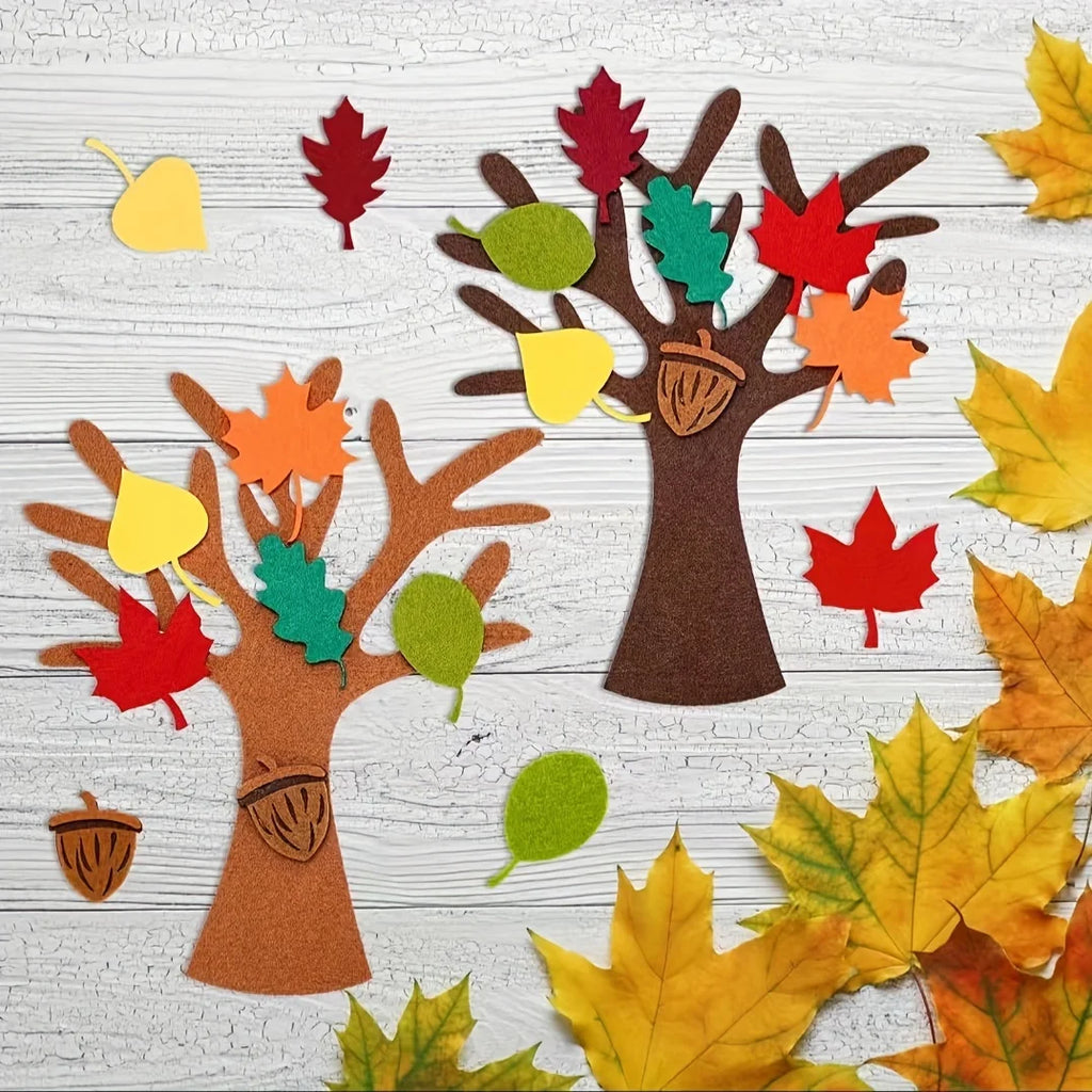96pcs Classic Felt Tree Craft Kit  DIY Decor for Home Autumn Thanksgiving Party Gift, Tutor Door Wall Hanging Decoration