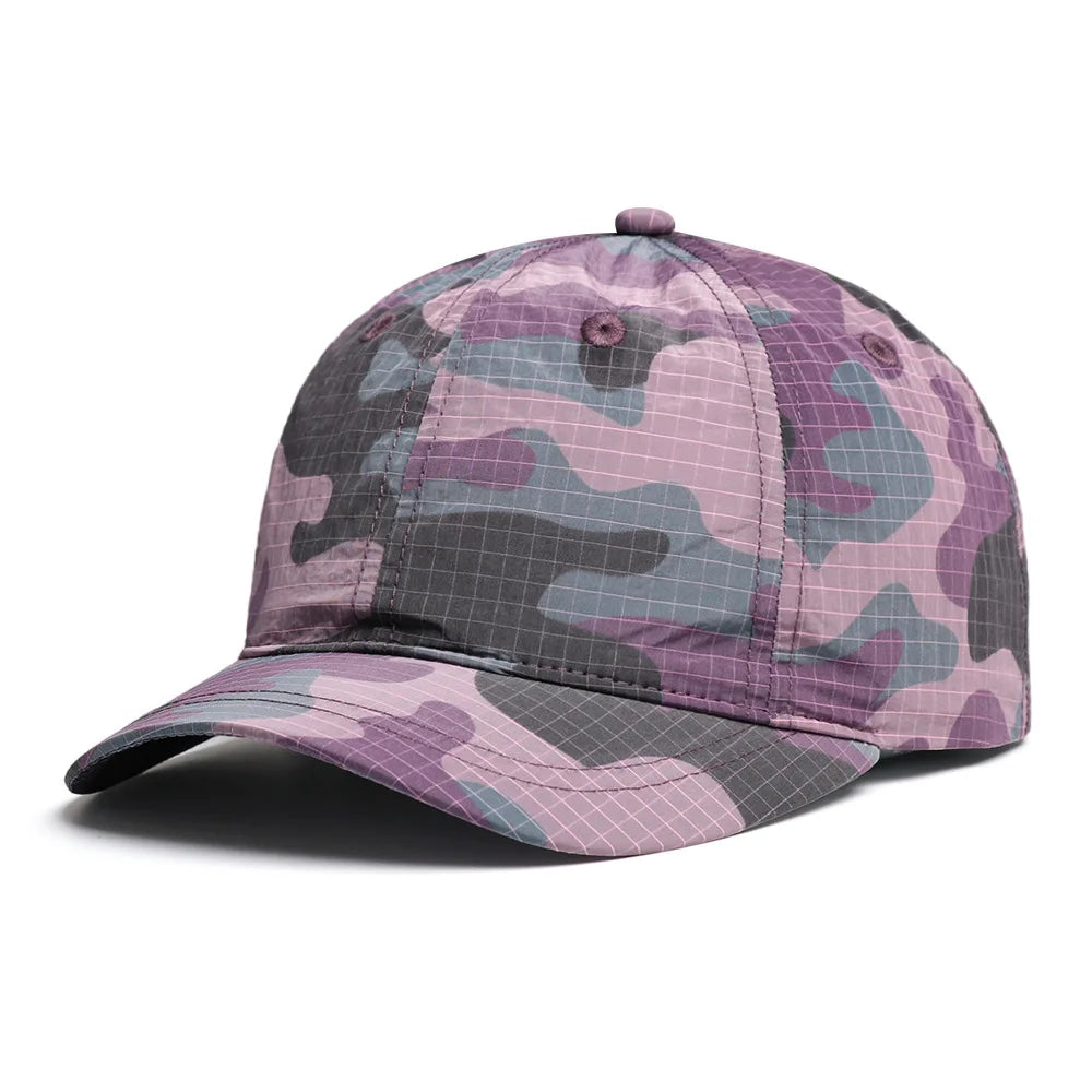 Lightweight Quick Dry Plaid Camouflage Baseball Cap Sunshade Short Brim Duckbill Cap Model QD Camouflage