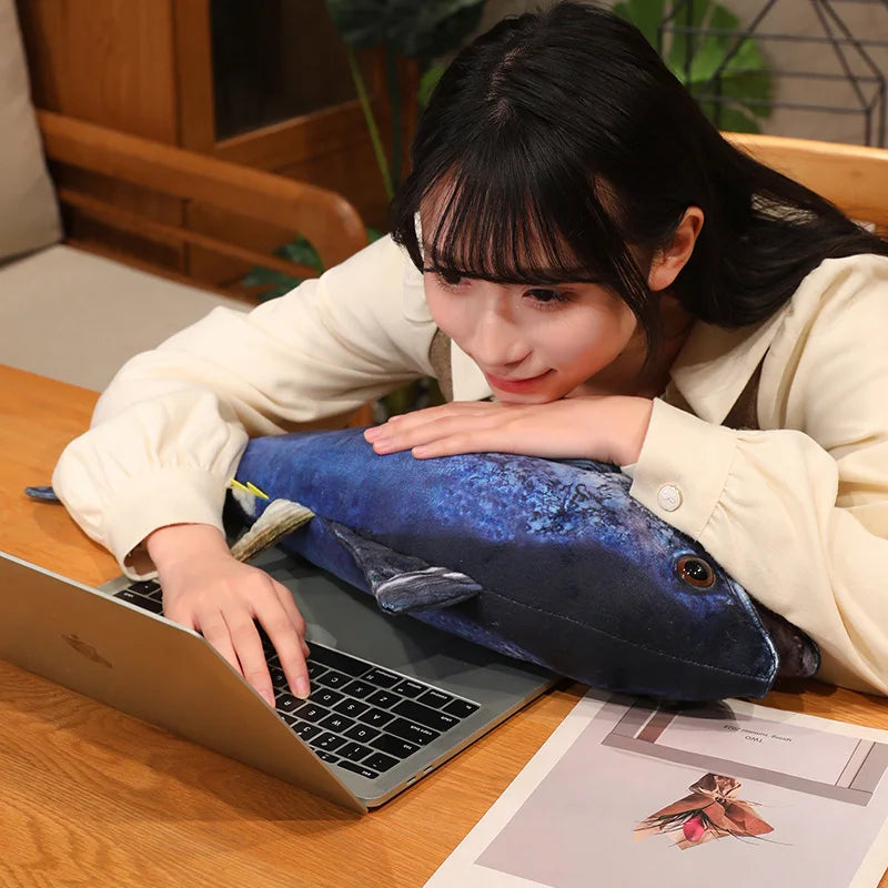 Hot Wholesale Stuffed Fish Throw Pillow 55/75/95cm 3d Simulation Tuna Plush Toys Creative Sofa Pillow Cushion Gift Kids Toy