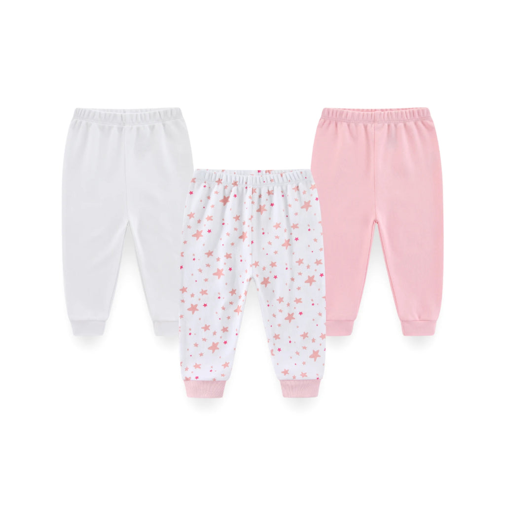3-Piece Simple Star Baby Unisex Pants 0-12 Months Newborn Boy Girl Trousers Four Seasons Infant Clothes