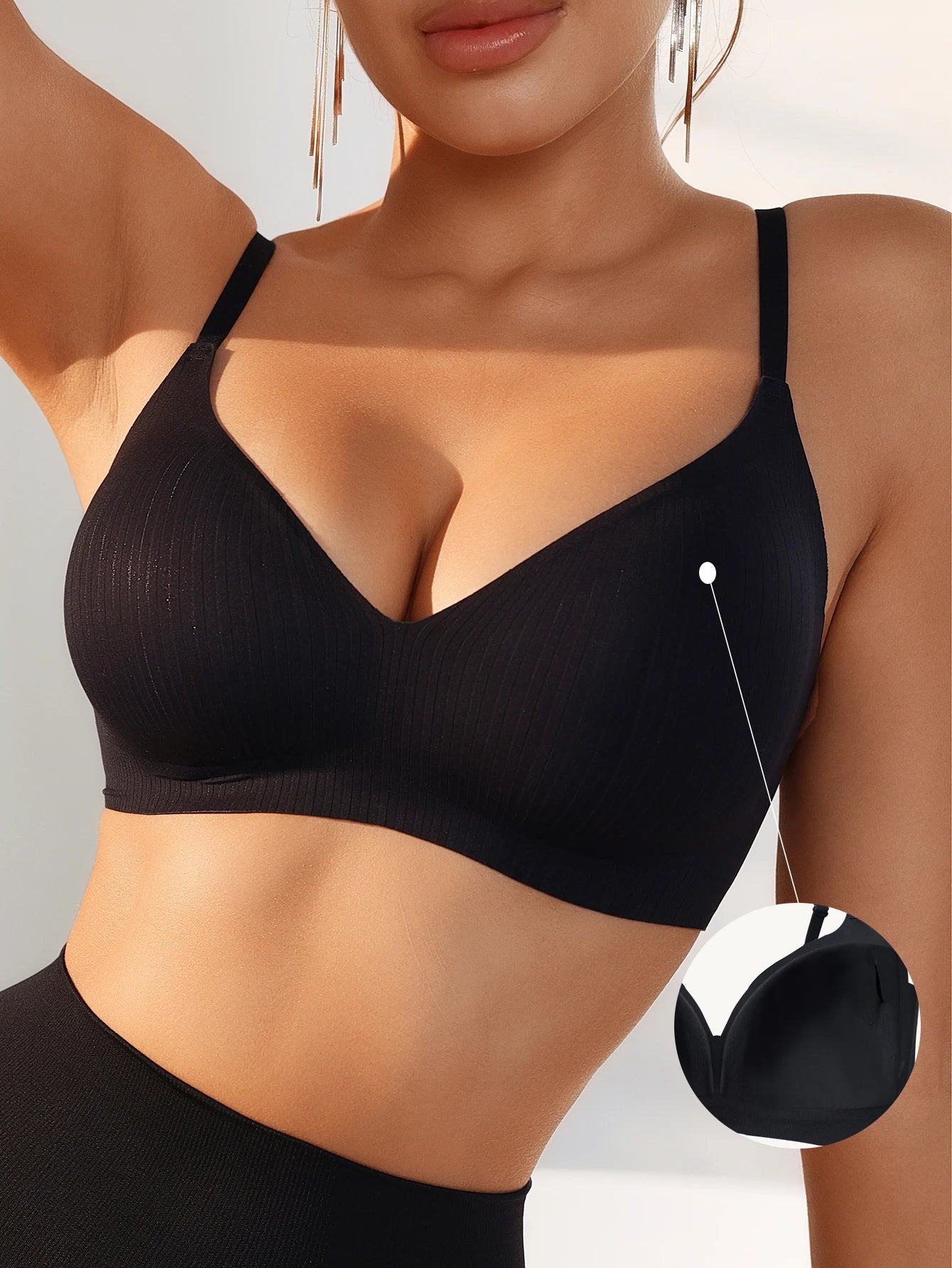 Pre-pregnancy Converge And Adjustable Bra For Women With Sexy Deep V Design, Seamless And Steel Rimless Women'S Bra