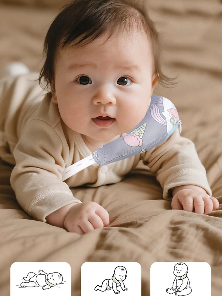 Baby Pillow Newborn Soft Breathable Crescent-shaped Pillows Cartoon Print Neck Correction Pillow for Baby Infant 1-3 Years