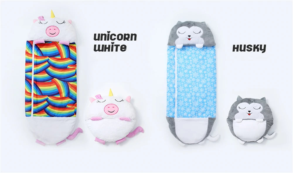 Kids Cartoon Sleepsacks Children's Sleeping Bag With Pillow Plush Doll Pillow Boys Girls Baby Animal Sleep Sack For Birthday
