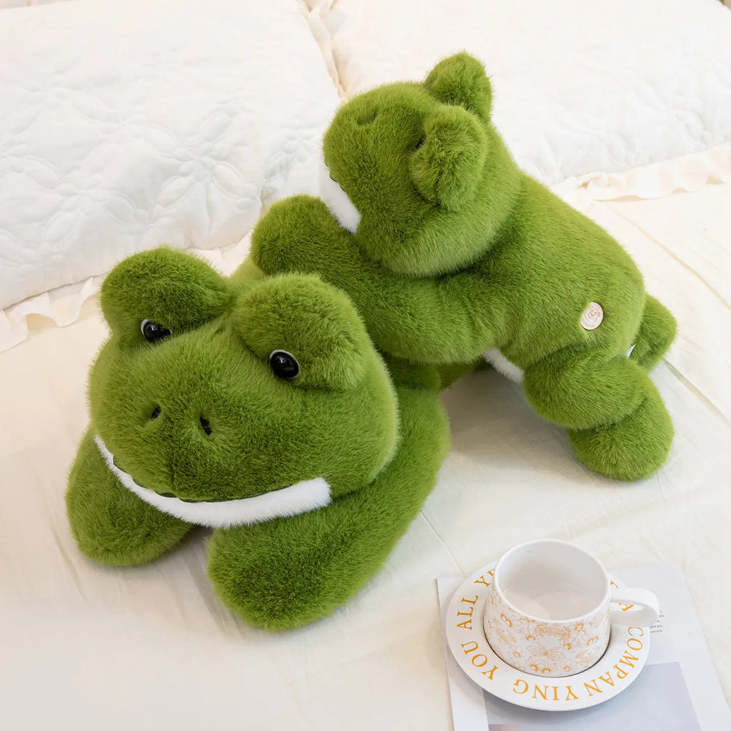 Hot Simulation Giant Frog Plush Toy Stuffed Animals Plushies Green Lying Frogs Throw Pillow Cushion Home Deco For Kids Gift