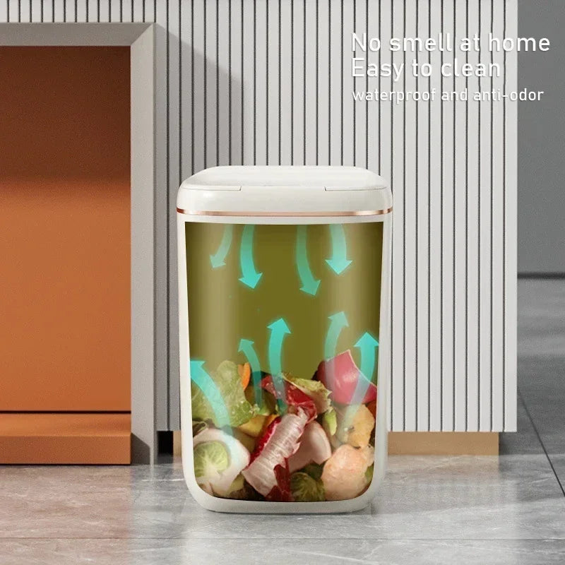 20L Smart Trash Can with Lid Waterproof Large-capacity Trash Bin Rechargable Automatic Garbage Can Fo Kitchen Bedroo Wastebasket