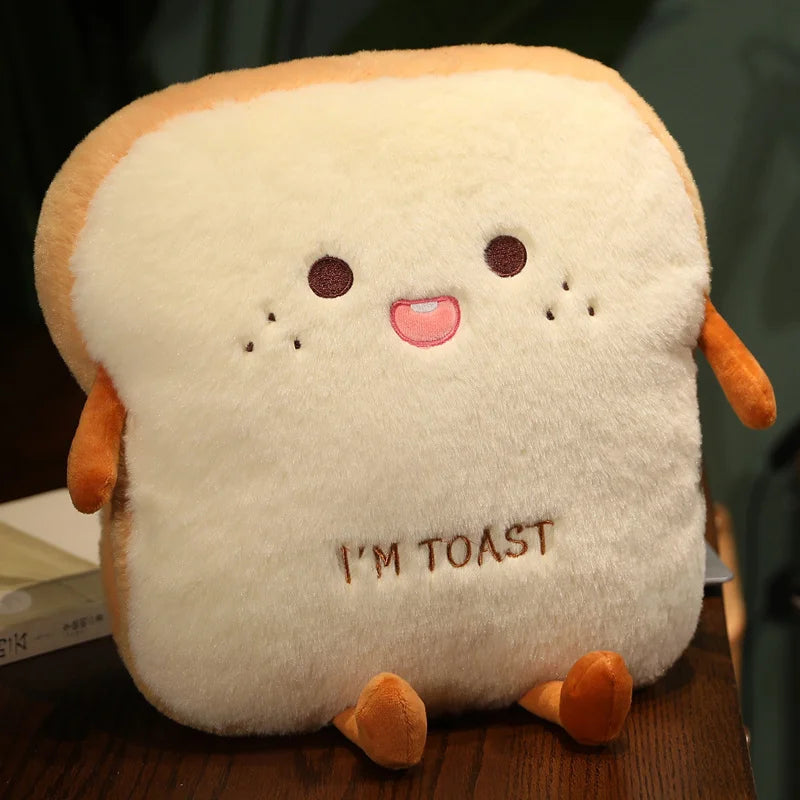 1pc 35cm Plush Bread Pillow Cute Simulation Food Toast Soft Doll Warm Hand Cushion Home Decoration Kids Toys Birthday Gift