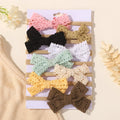 8Pcs Baby Elastic Nylon Hair Band Lace Cheer Bows Headband for Girls Casual Headdress Boutique Baby Headwear