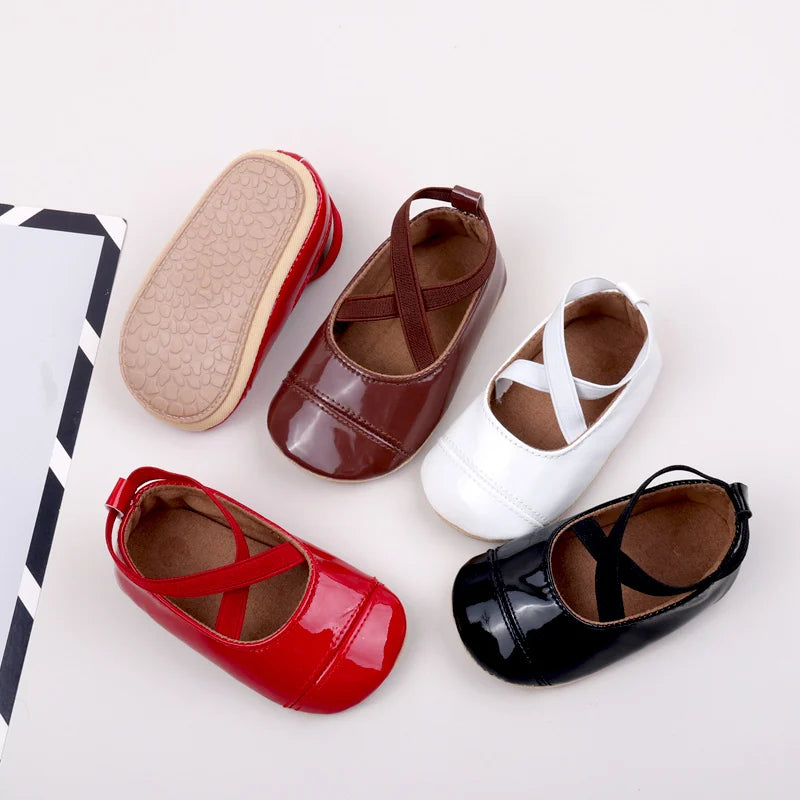 2025 Spring And Autumn Baby Girls First Walking Outdoor Toddler Shoes With High Quality PU Leather For 0-18M Baby Princess Shoes