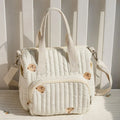 New Mommy Bag Portable Large Capacity Diaper Bag Embroidered Bear Cute Leisure Storage Bag