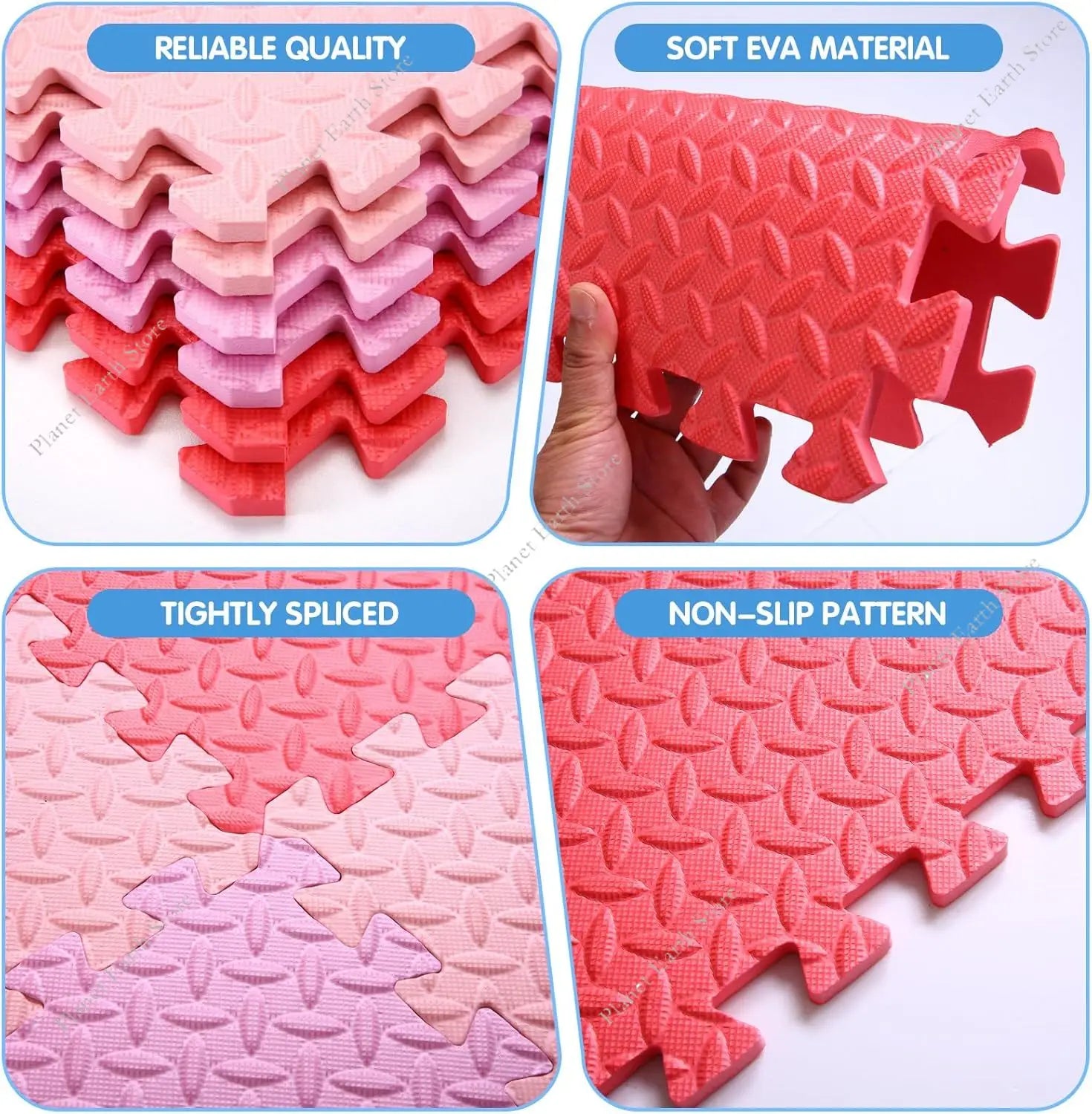 6/12Pcs Interlocking Baby Play Mat 1CM Thick Soft Carpet Floor Playmat EVA Leaf Grain Floor Mats Room Activities Mat 30*30CM