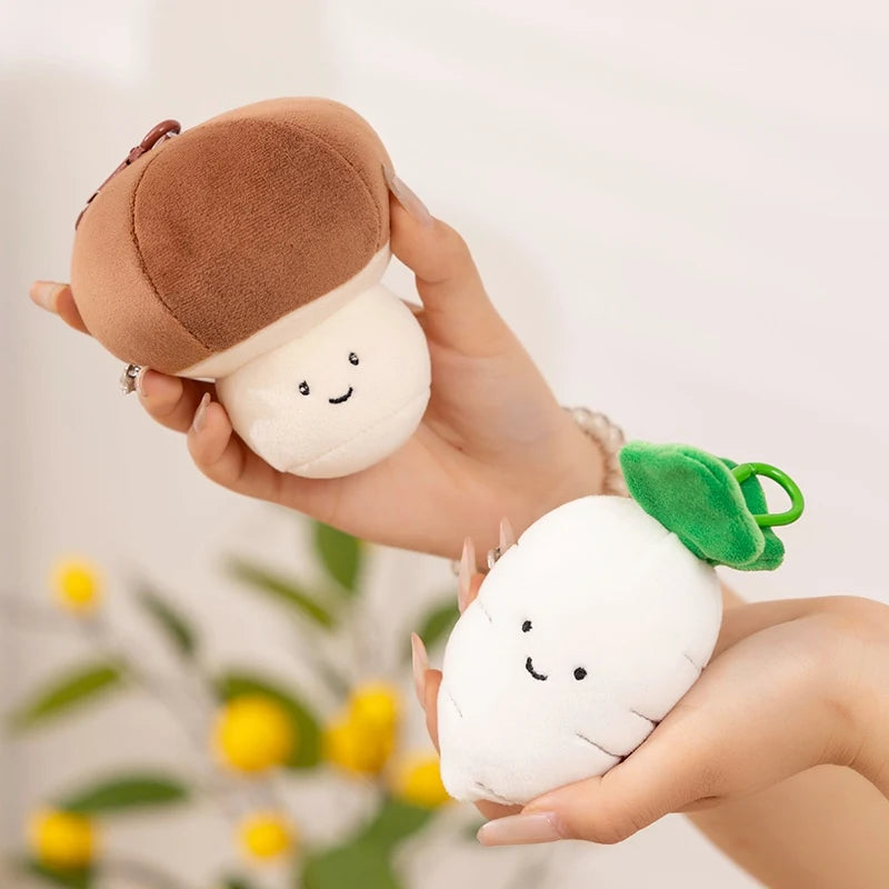 Kawaii Vegetable Plush Toys Cute Vegetables Pendant Onion Chili Mushroom Carrot Plush Pendant Keychain Toy
