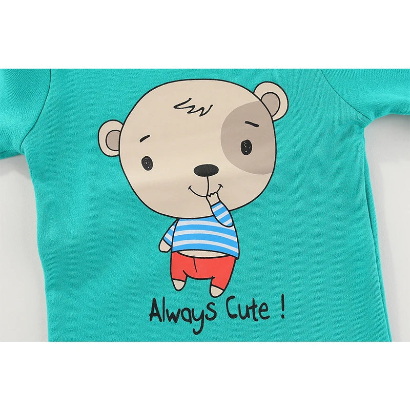 1 Piece Kiddiezoom Spring Autum Cartoon Long Sleeve Baby Boy Girl Bodysuits Soft 100%Cotton Newborn Onesies Infant Clothes