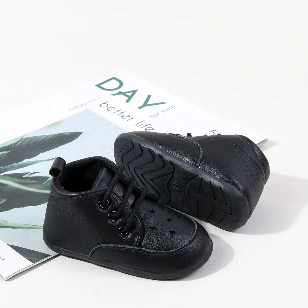 Baby Retro Leather Shoes Boy Girl Shoes Toddler Rubber Sole Anti-slip First Walkers Newborn Infant Moccasins Baby Crib Shoes