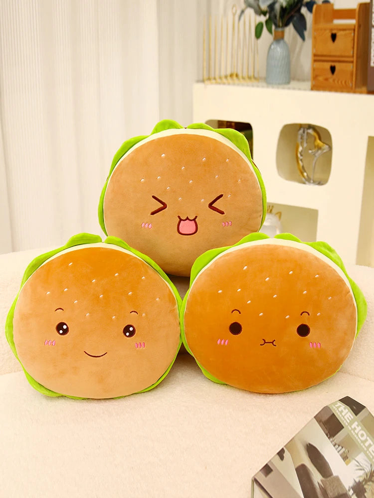 French Fries Hamburger Plush Toy Cute Pizza Foodie Snack Throw Kawaii Christmas Gift Pillow Kids Stuffed Toys Room Decoration
