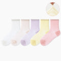 5 Pairs Cotton Childrens Mesh Socks Soft Thin Spring Summer Sock Kids Baby Solid Color Sock Boys Girls Breathable Casual Sockens