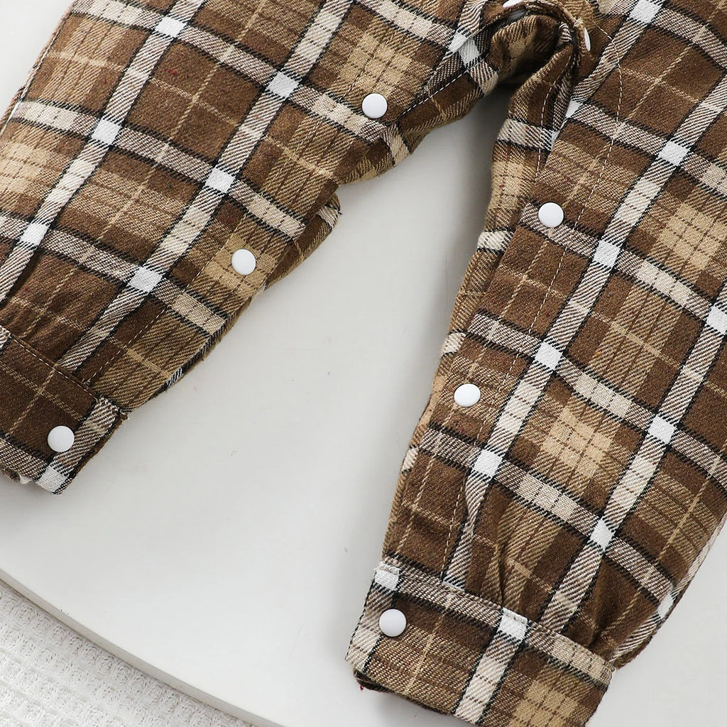 Newborn Baby boy Jumpsuit Small Gentleman Style color Blocked checkered Jumpsuit for 0-18 Month Baby boy Summer Birthday Parties