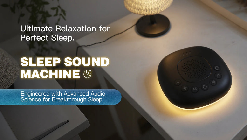 White Noise Machine with 20 Soothing Sounds, Night Light Timer, Portable Sound Machine for Baby, Adult, Travel, Studying, Office