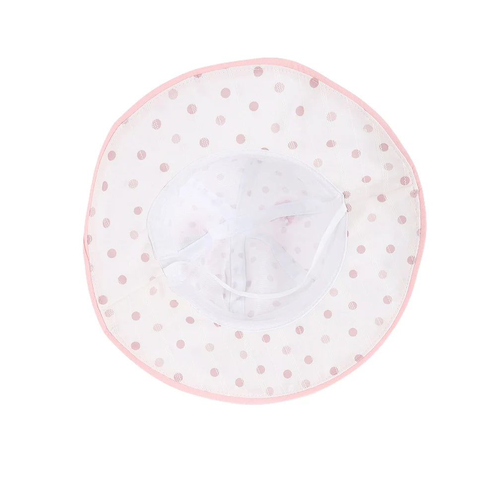 Panama Summer Baby Sun Hat for Girls Fashion Ball Hat Cute Dot Big Brim Toddler Bucket Hats Baby Beach Sun Hat Kids Sun Cap