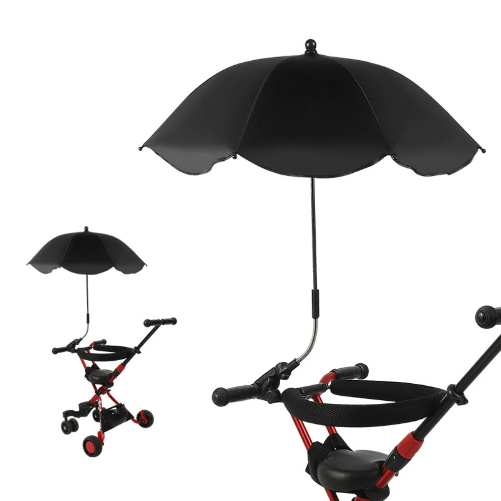 360° Baby Stroller Folding Umbrella UV Sun Rain Protection Sunshade Baby Pram Parasol Adjustable Outdoor Pushchair Canopy