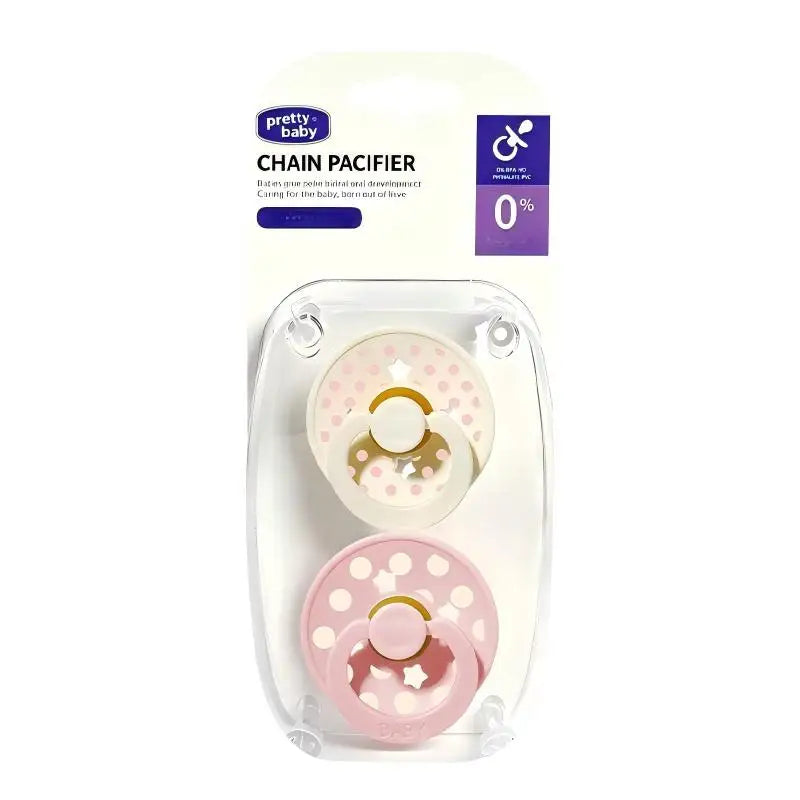 New 2pcs/pack Polka Dot Round Baby Pacifier, Star Soother Dummy with Cherry-round Nipple, New Parents Gift