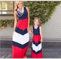 2026 Matching Parent-Child Dress Family Matching Mother Daughter Dresses Clothes Striped Mom Dress Kids Child Outfits Mum Sister